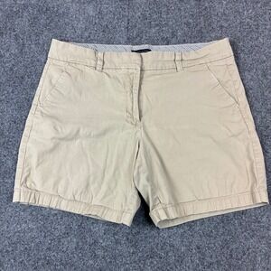 Tommy Hilfiger Womens Size 12 W35 Khaki Chino Shorts Tan Mid Rise Casual Preppy